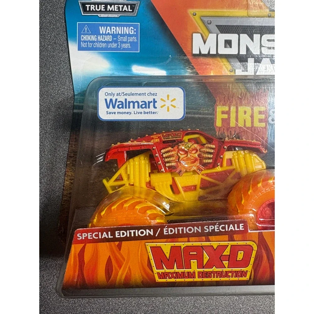 Monster Jam True Metal Fire and Ice 2-Pack Max-D Monster Mutt Dalmatian 1:64